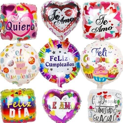 18inch Spanish Feliz dia Te amo square shape helium balloons Mother birthday party supplies wedding Love Globos Mama gifts