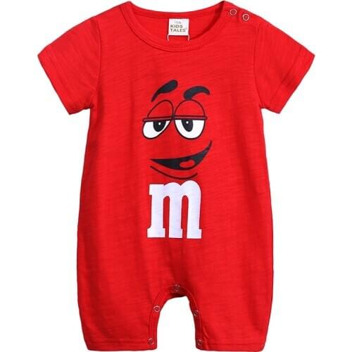 2020 Summer Short Sleeve Girls Dress Cartoon Baby Romper Cotton Newborn Body Suit Kid Pajama M Bean Cute Boys Jumpsuit
