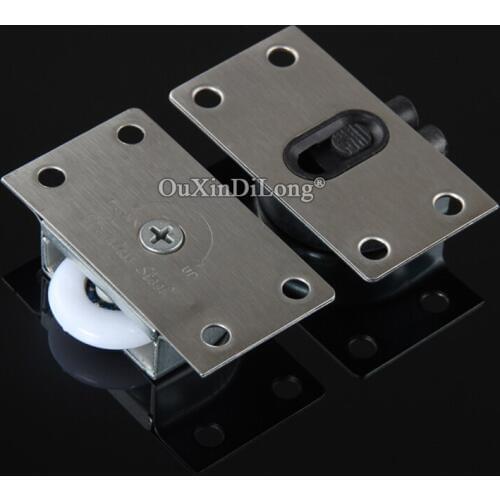 Brand New 4Pairs Stainless Steel Door Rollers Cupboard Closet Cabinet Furniture Sliding Door Rollers / Pulleys / Wheels