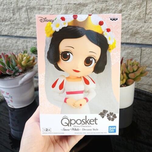 Bandai Qposket Wedding Dress Princess Ariel Belle Snow White Pearlescent Figure Scenery Hand-made Toys