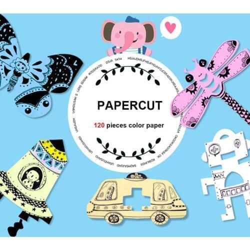 Paper Cutting + Plastic Safe Scissors Picture Painting Art Toy DIY Kindergarten Kids Gift Handmade Paper Book Toy