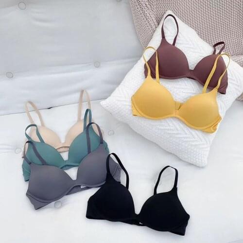 Seamless Bra No Wire Push Up Women Underwear Girls Sexy Bras Thin Breathable Adjusted Simple Wirefree Bra