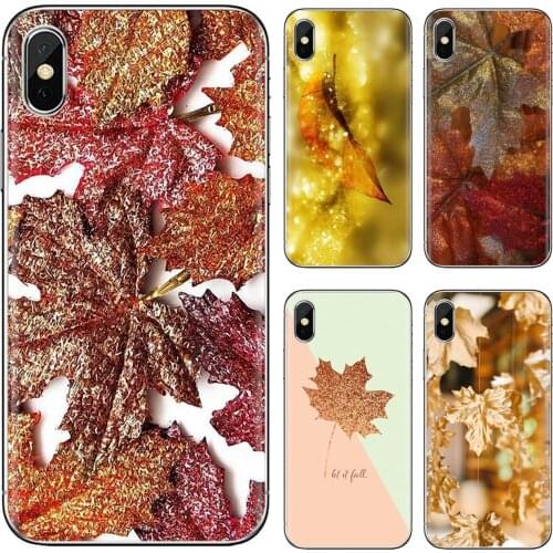 Fall-Glitter-C-leaf-Gold-Autumn-Maple Cell Phone Case For Xiaomi poco X3 nfc F2 Pro M3 Mi 5X 6X Max Mix 1 2 2S 3 Mi5 Mi6 Mi3 Mi4