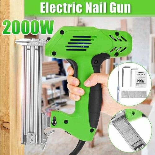2000W Electric Nail Gun 220V-240V Nailer Stapler Woodworking Electric Tacker Furniture Staple Gun Power Tools
