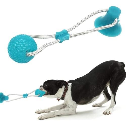 Gomaomi Suction Cup Dog Toy Pet Bite Toy Multifunction Interactive Ropes Toys with Chew Rubber Ball for Teeth Cleaning