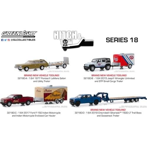 GreenLight 1:64 Hitch Tow 18 boutique alloy car toys for children Model original box