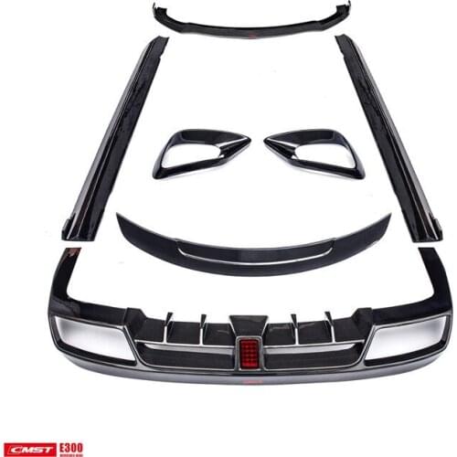 Suit For Benz Mercedes E-class C200 C300 Coupe Modified Cmst Carbon Fiber Front Side Skirt and Rear Lip Tail