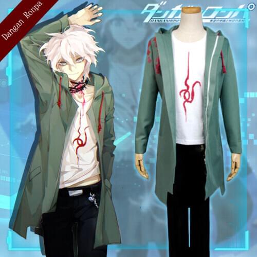 Anime Super Dangan Ronpa 2 DanganRonpa Nagito Komaeda Jacket Coat T Shirt Pants Cosplay Costume Halloween