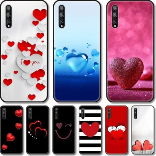 Creative love Phone Case For Huawei Y 5 6 7 8 9 A P S Pro 2020 2019 Black Shell Cover