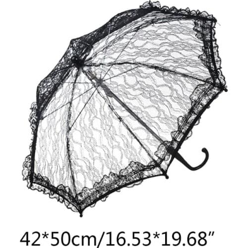 Lace Floral Umbrella Wedding Decoration Bride Handmade Photography Prop Umbrella Parasol 3 Color with Different Patterns
