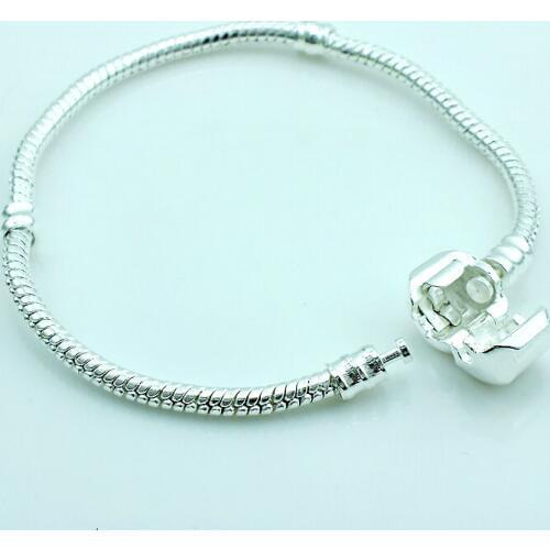 JINGLANG Fashion Metal Link Bracelets Silver Color Snake Chain With Clasp DIY Beaded Bracelets Jewelry Accessories