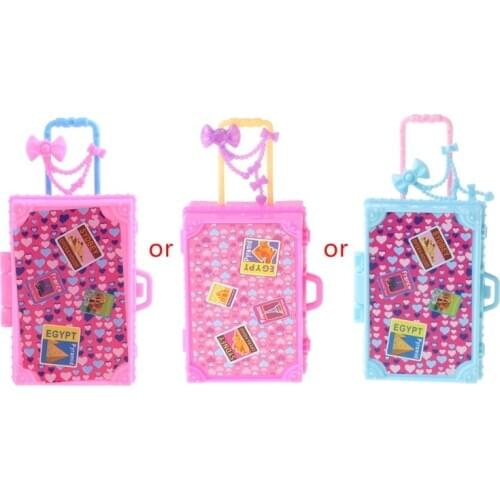 Fashion Travel Suitcase Doll Accessories Kids Toys Luggage for barbie Doll BX0D