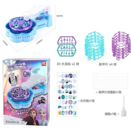 Disney girls frozen 2 Manicure Set with original box Tattoo Children Nail Tip Nail Sticker Play House Toys Girls Birthday Gift