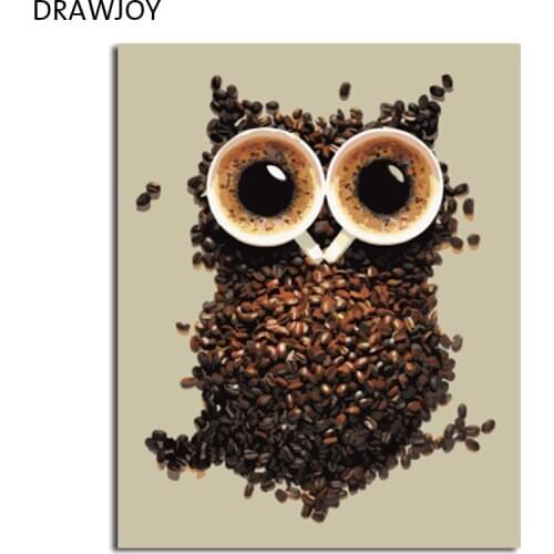 DRAWJOY Framed Picture Painting & Calligraphy Of Loely Animals DIY Painting By Numbers Coloring By Numbers