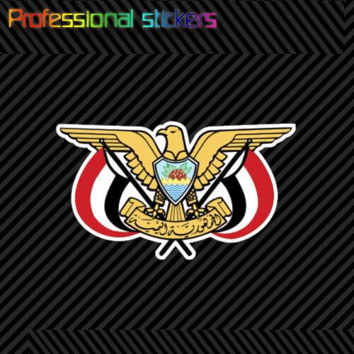 Yemeni Emblem Sticker Decal Self Adhesive Vinyl Yemen Flag YEM YE Stickers for Car, RV, Laptops, Motorcycles, Office Supplies
