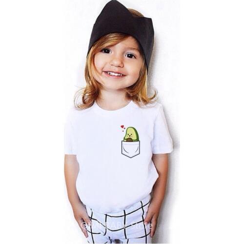 2020 New Korean Cute Avocado Vegan Child Boy T-shirts Kawaii Cartoon Toddler Tshirt Summer Small Fresh Harajuku Girl Tops Tumblr