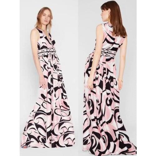 New sleeveless slim long fashion beautiful elastic knitted silk jersey dress