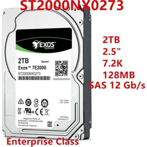 New HDD For Seagate/Dell Brand 2TB 2.5" 7.2K SAS 12 Gb/s 128MB For Internal HDD For Enterprise Class HDD For ST2000NX0273