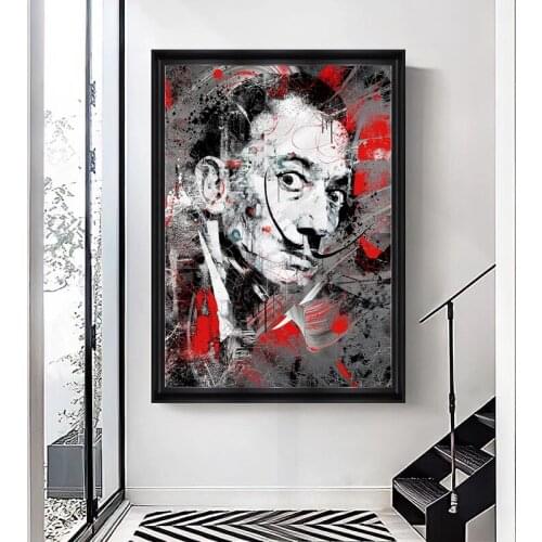Portrait Art Salvador Dali Canvas Painting Abstract Figure Prints and Posters Wall Art Pictures for Living Room Home Decoration