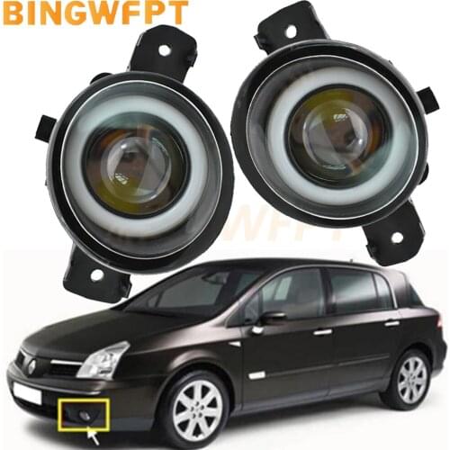 Right + left For Renault Master Thalia Symbol Koleos Satis Vel 1998-2015 Auto Front bumper LED Fog Lamp + Angel eye light