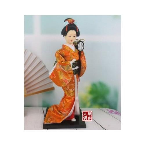Silk lady Geisha puppet and kimono doll 30cm high official female silk people Japanese cuisine decoration crafts gifts