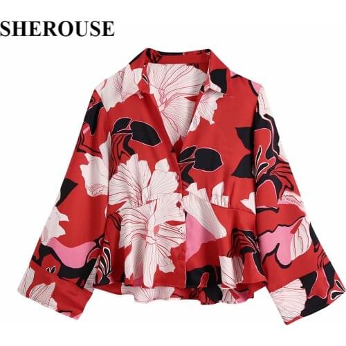 Женские красные рубашки Sherouse China At AliExpress