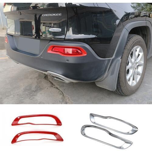 SHINEKA Car Styling Tail Fog Lamp Rear Fog Light Decorative Cover Ring for Jeep Cherokee 14-16 Car Accessories