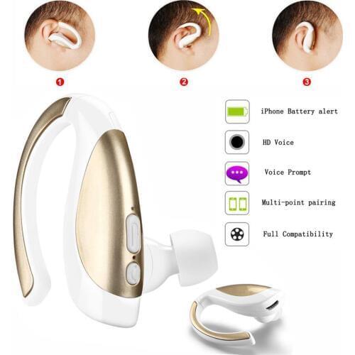 Bluetooth Headsets Wireless Earphone Earpiece Noise Cancelling with Mic for Samsung S9+ S9 S8+ S8 S7Edge S7 Motorola Moto E G LG