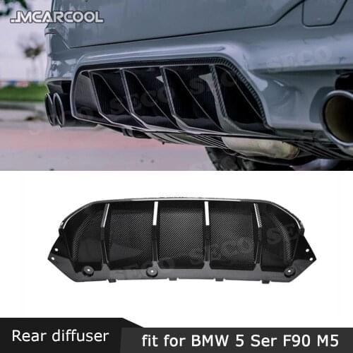 Carbon Fiber Rear Bumper Diffuser Spoiler for BMW 5 Series F90 M5 4 Door 2018 2019 Car Styling FRP Bumper Guard