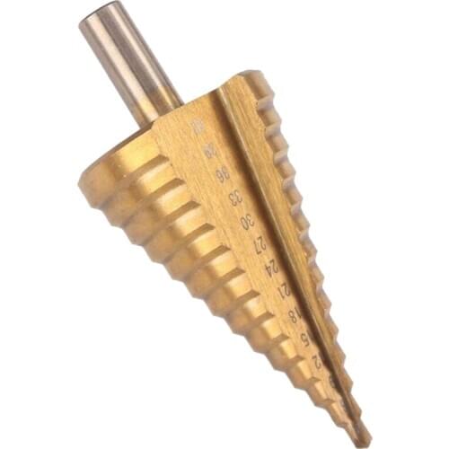 HSS Step Cone Drill Bit - 4-42Mm 14 Sizes Round Shank Hole Cutter Tool High Speed Steel