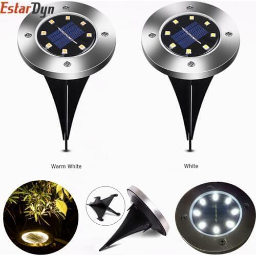 4/8/12/16 LED Solar Ground Light Waterproof Garden Pathway Solar Lamp for Home Yard Driveway Lawn Road White/Warm White