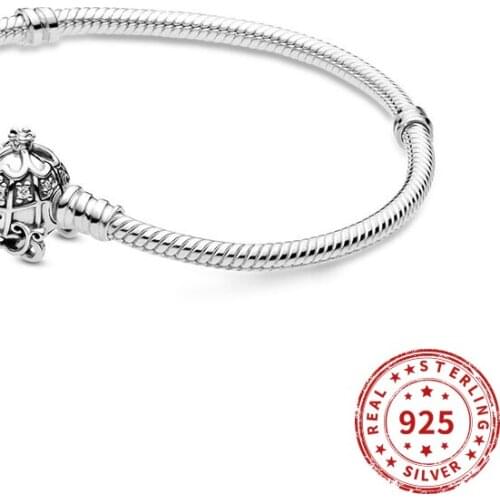 Pumpkin Clasp Moments Bracelets For Women 925 Sterling silver Clip Closure Luxury Jewelry Bracelet Gift for Lover