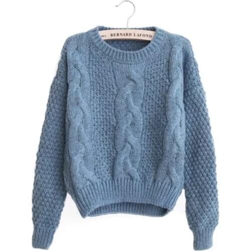 Dewbest Women Sweaters Warm Pullover and Jumpers Crewneck Mohair Pullover Twist Pull Jumpers Autumn 2019Knitted Sweaters