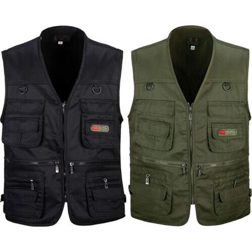 Mens Fishing Vest with Multi-Pocket Zip for Photography / Hunting / Travel Outdoor Sport