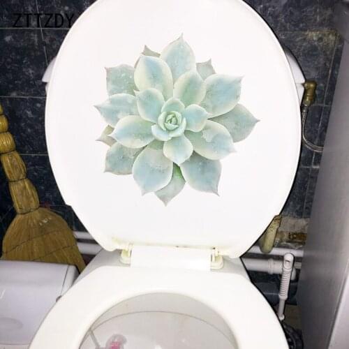 ZTTZDY 22.5×23.5CM Caesalpinia Succulents Toilet Cover Decoration Cartoon Kids Room Wall Stickers T6-0078