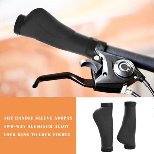 1 Pair Bicycle Grips Bike Handlebar Covers Alloy Lock Ring PP TPR Rubber Skidproof Electric Vehicles Support Grips Riding Parts