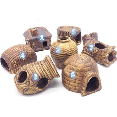 1 Pcs Aquarium Ornaments Fish Tank Decoration Ceramic Jar Pool Landscaping No Deformation And Not Fading Shrimp Nest