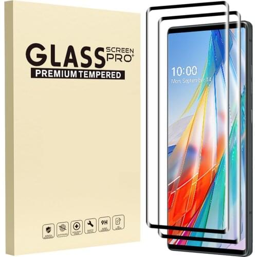 2/1Pack Glass For LG Wing Velvet 3D Curved Screen Protector Full Coverage Protective Film on For LG Wing LG Velvet 5G Protect