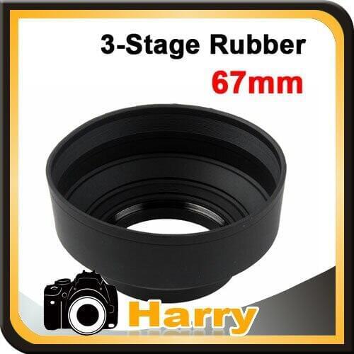2pcs 67mm 3 in1 3-stage rubber Lens Hood For Nikon For canon For pentax For sony ect