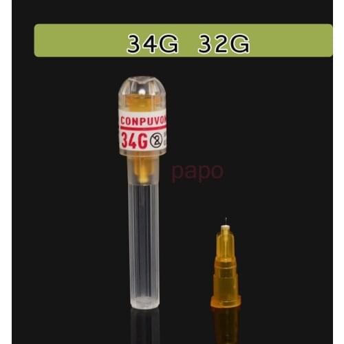 32G 34G needle Piercing Transparent Syringe Injection glue Clear Tip Cap For Pharmaceutical injection needle 32G *4mm 13mm 20pc