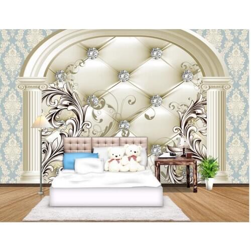 3D European style Drill Background wall painting photo 3d wallpaper Home Decoration living 3d wallpaper