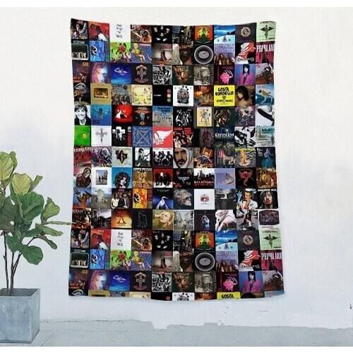 Retro Band LOGO Flag Banner Hip hop\Jazz\Reggae\Rock\Heavy metal Music Poster Tapestry Wall Sticker Bar KTV Studio Decor Cloth