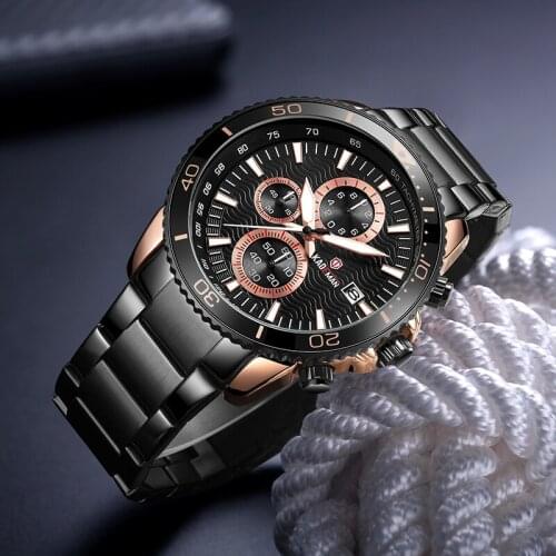 Kademan Mens Fashion Multi-function Large Dial Timing Movement Waterproof Net With Watch Quartz Watch Japanese Machine Core
