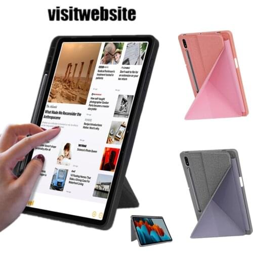 With Pencil Holder Case For Samsung Galaxy Tab S7 FE T730 12.4 Smart Stand Tablet Cover For Samsung Tab S7 Plus T970/Tab S7 Case