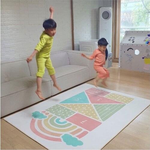 Infant Lattice Number Games Play Mat Baby Rainbow Digit Game Rugs Educational Sport Crawling Mat Blanket Floor Carpet 100x150cm