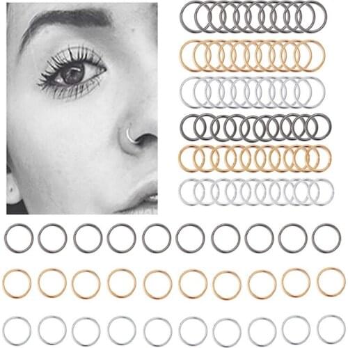 60Pcs/ Pack Lip Nail Human Body Piercing Nose Ring Circle Piercing Jewelry For Women And Men Gifts Warehouse Drop Shipping