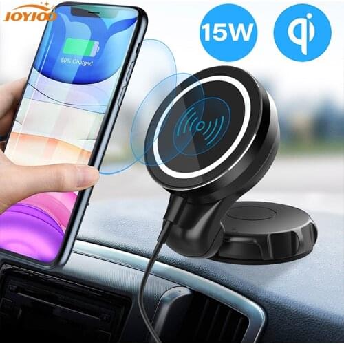 15W Magnetic Car Wireless Charger Mobile Phone Holder Instrument Panel Fast Charge For Iphone12