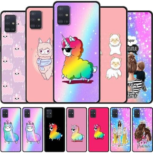 Cute Llama Alpaca Animals Phone Case for Samsung Galaxy A51 A71 A21S A12 A11 A31 A52 A41 A32 5G A72 A02S Silicon Back Cover