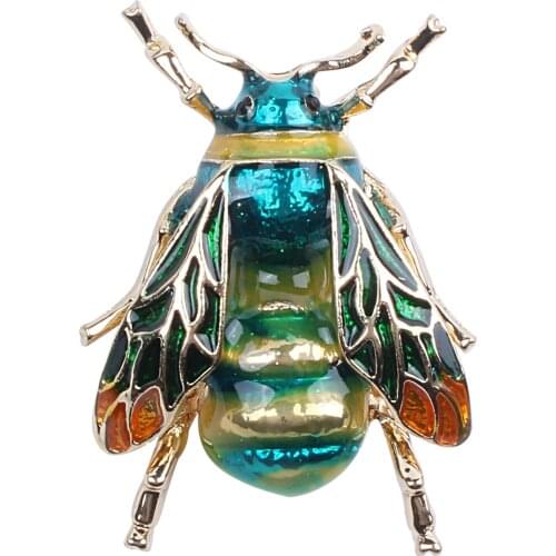 Fashionable Bumble Bee Crystal Brooch Pin Costume Badge Party Jewelry Gift Green bee
