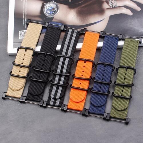 Mens Watch Accessories Nylon Strap 24mm for Suunto Core Womens Outdoor Sports Casual Strap Pin Buckle